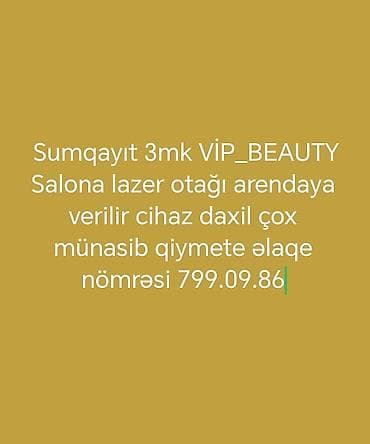 Sumqayıt, 3‑cü mikrorayon, VIP_BEAUTY-də lazer epilyasiya üçün otaq
