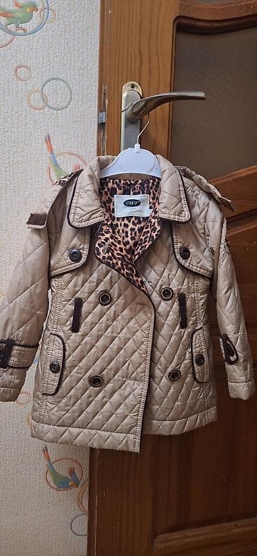 Uşaq palto dəsti – 2 ədəd 1) Quilted trench tipli palto - Rəng: bej -
