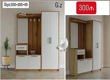Dəhliz dəsti – paltar dolabı, asılqan və şkaflı güzgü bölməsi ilə
