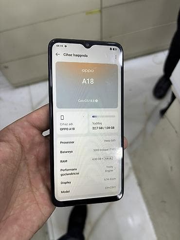 Oppo A18, 128 GB, rəng - Qara lalafo.az -da Oppo A18, 128 GB, rəng - Qara