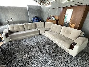ps4 kreslo: Bej rəngdə künc divan dəsti - Tərkib: 2 böyük üçoturacaqlı modul + — 2