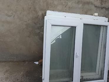 ucuz pencere: 4 eded.her biri 20man.PVC pəncərə bloku - Material: ağ rəngli PVC — 1