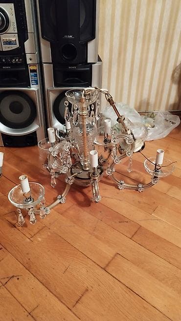 bayram şamı: Çılçıraq, 6 lampa, Xrustal — 2