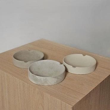 dekor lampalar: Minimalist kül qabları – beton/daş effektli - Dizayn: Dairəvi forma — 1