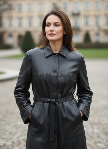 женские плащи турецкого производства: Плащ, Setre, L, цвет - Черный — 1