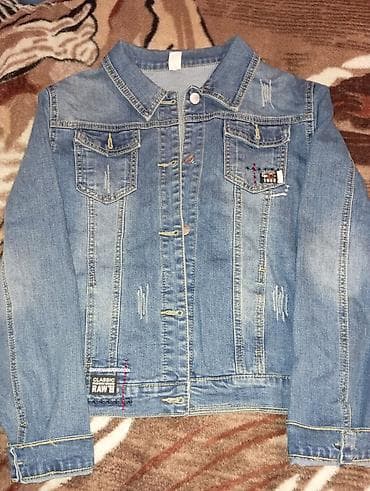 aşbaz geyimi: Cins gödəkcə - Klassik mavi denim material - Ön hissədə metal düyməli — 1