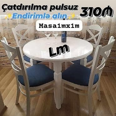 sdollar: Mdf yumru masa desti Ölçü bağlı 90*90 Şəhər içi çatdırılma pulsuzdur — 3