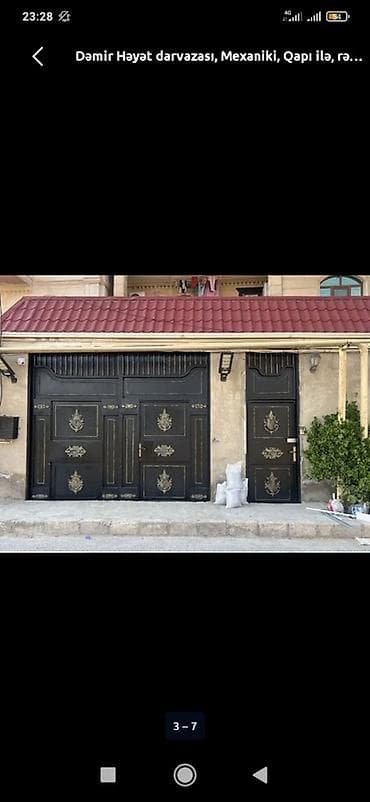seyf qapi: İşlənmiş Dəmir Həyət darvazası, 290 m, Mexaniki, Qapı ilə, rəng - Qara, Kredit yoxdur, Ünvandan götürmə — 7