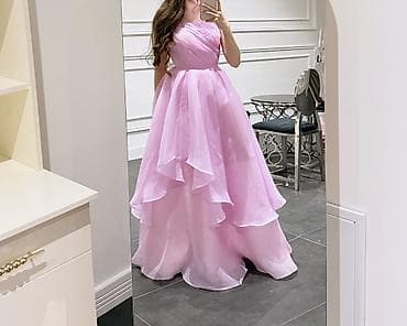 şifon donlar: Zərif libas. - Rəng: açıq çəhrayı (pastel pink) - Siluet: A-kəsim, bel — 1
