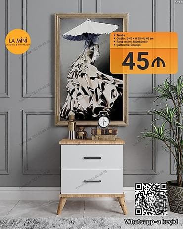 Tumba – lakonik və minimalist dizayn - Ölçülər: Dərinlik 40 sm x