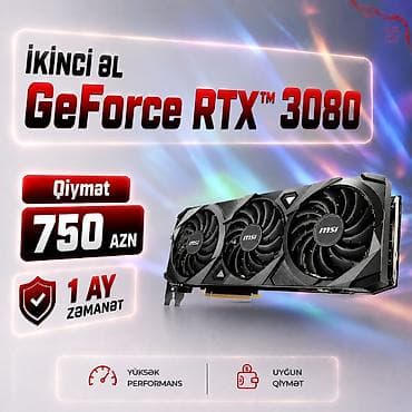 komputer kasasi: Videokart Msi Ventus RTX 3080 10GB Məhsul 2ci əldi.1ay zəmanət. 💠GPU — 1