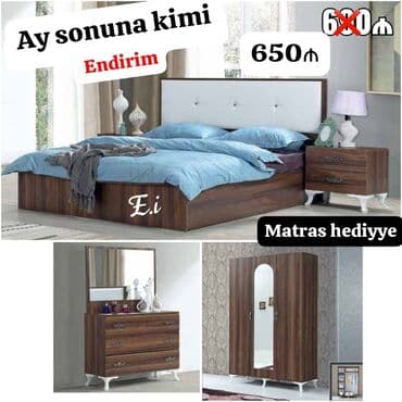 2 təknəfərlik çarpayı, Dolab, Komod, Termo, Yeni