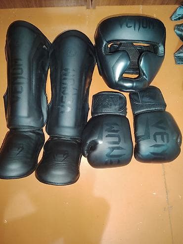 Спорт и отдых: Venum döyüş ləvazimatları dəsti – tam qara - Boks əlcəkləri: Velcro — 4