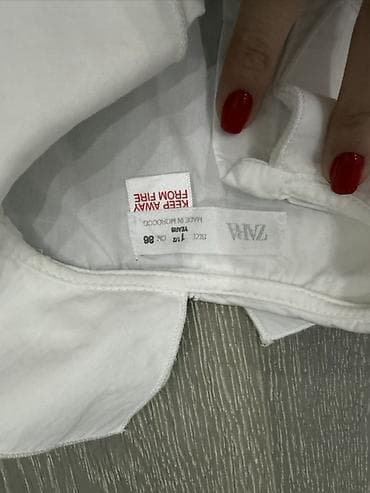 a klas makasin: ZARA uşaq köynəyi - Model: klassik ağ düyməli köynək - Marka: ZARA - — 2