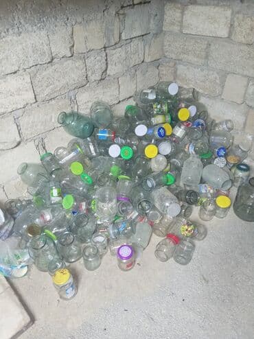 Хозтовары: Şüşə bankalar dəsti - Müxtəlif həcm və formalarda şüşə bankalar - — 2