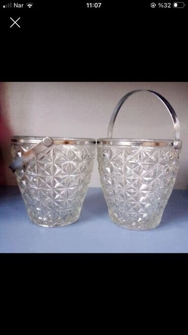 набор для рисования в баку: Şüşə buz vedrəsi dəsti - 2 ədəd şüşə buz vedrəsi - Kəsimli (kristal — 1