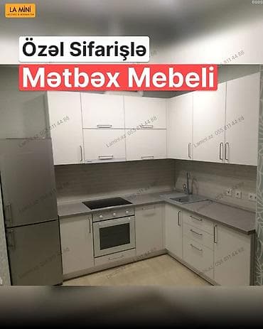 Özəl sifarişlə hazırlanmış mətbəx mebeli - Minimalist, L formalı — 1