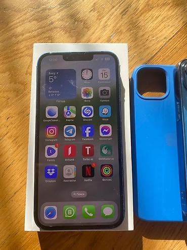 iphone xs satilir: IPhone 13, 256 GB, Blue Titanium, Barmaq izi, Simsiz şarj, Face ID — 3