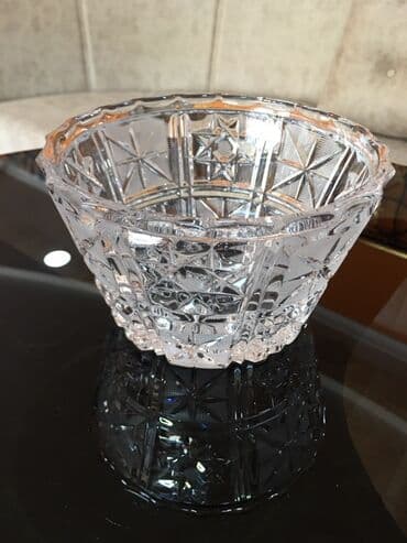 yuxuda xrustal qab görmek: Konfet qabı, xrustal. Çexiya, 70-ci illər. İstifadə olunmayıb — 3