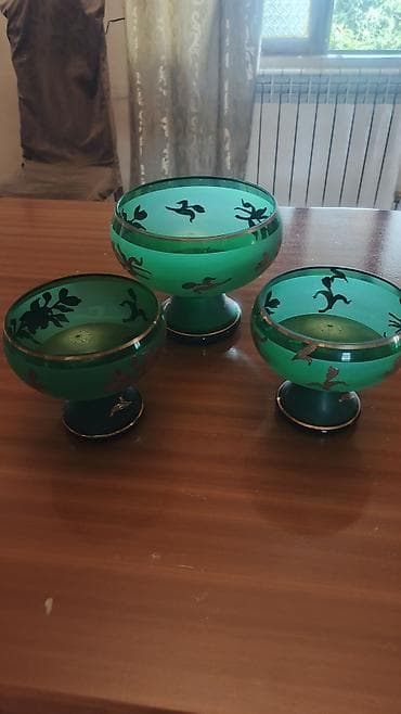 son zeng tort sekilleri: Tort və şiriniyyat qabı, rəng - Yaşıl, Şüşə, Çexiya — 1