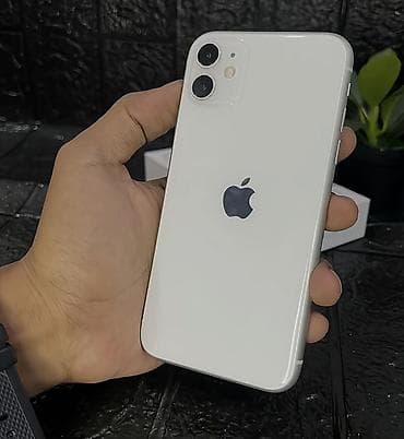 IPhone 11, 128 GB, Ağ, Zəmanət, Simsiz şarj, Face ID