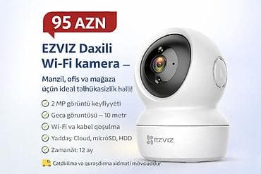 📹 EZVIZ Daxili Wi-Fi Kamera – 2MP 🏠 Mənzil, ofis və mağaza üçün ideal