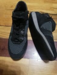 Ayaqqabılar: Qara-boz rəng çalarlarında gündəlik idman üslublu ayaqqabı 36 razmer — 1