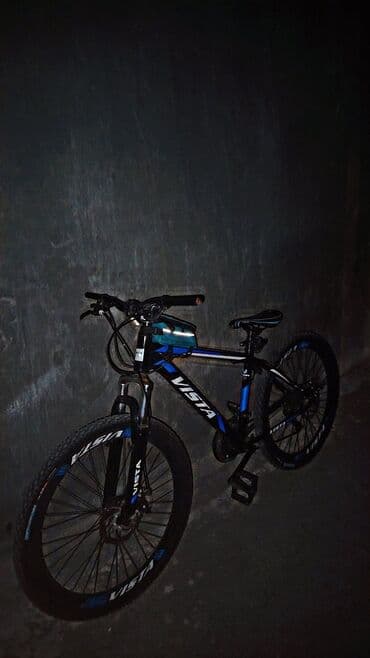 VISTA dağ velosipedi - Çərçivə: alüminium alaşımlı, qara-mavi rəng