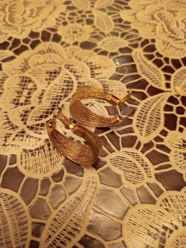 qadın üçün fiantlı sırğalar: Sırğa, Sarı qızıl — 10