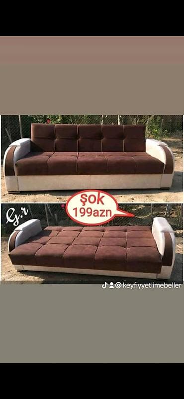 Çevrilə bilən divan – çoxfunksiyalı model - Oturacaqdan yataq