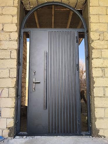 sef qap: Dəmir Həyət darvazası, Yana açılan, Mexaniki, Qapı ilə, rəng - Qəhvəyi — 9