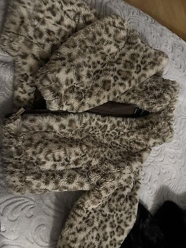 Leopar naxışlı süni kürk pencək - Material: Yumşaq, yüksək sıxlıqlı