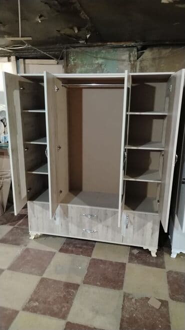 ikinci əl şkaf: Yeni, 4 qapılı Düz dolab, Dolab-asılqan — 4