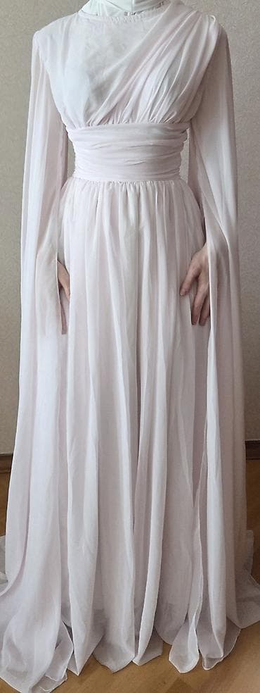 Zərif, uzun axıcı stildə pink - pudra ziyafət geyimi. - Rəng: açıq — 2