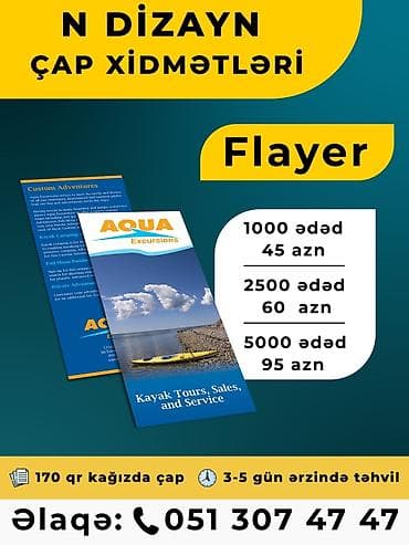 opel 1 9: N Dizayn – Çap Xidmətləri - Diklet (170 qr kağızda çap) • 1000 ədəd — 2