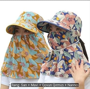 guemues qolbaq type 1: Geniş kənarlı, tam örtülü gün şapkası – 4 hissəli dəst - 360° — 8