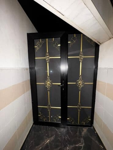 входные двери стекло: Metall konstruktorlu dekorativ giriş qapısı - Rəng: mat qara karkas — 3