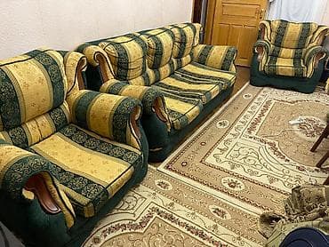 Divan, 2 kreslo, Bazalı, Açılan