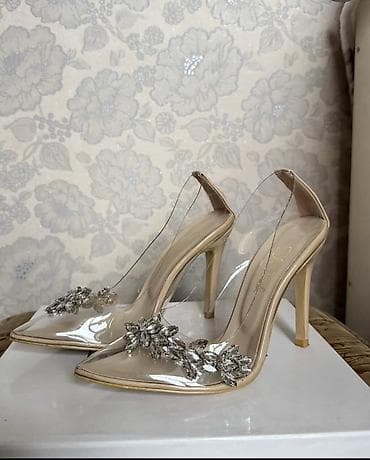 Tuflilər: Şəffaf stiletto ayaqqabı – bəzəkli - Model: Shoe Box brendi, şəffaf — 2