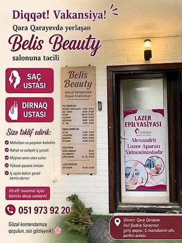 berber is: Diqqət! Vakansiya Qara Qarayevdə yerləşən Belis Beauty salonu üçün — 1