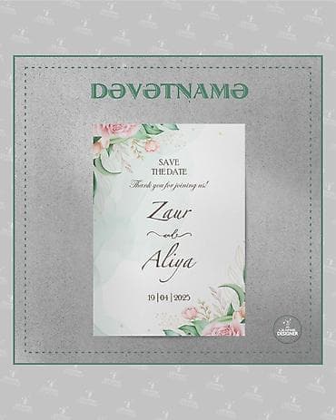 usta köməkcisi: Dəvətnamə dizaynı – “Save the Date” kolleksiyası 💌 Toy dəvətnamələri — 5