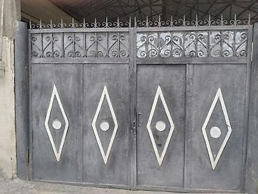 kirpi eti satışı: Dəmir Həyət darvazası, Mexaniki, Qapı ilə, rəng - Boz, Kredit yoxdur — 1