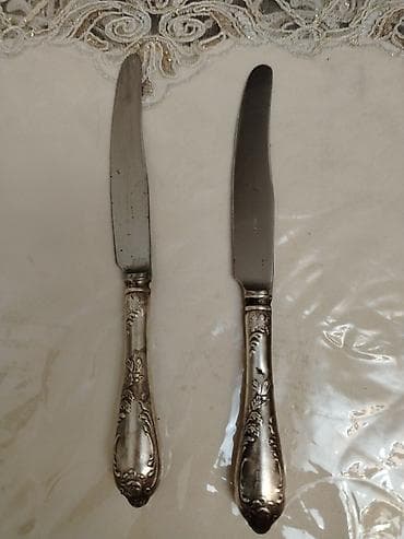 məktəb ləvazimatları: Gümüşü naxışlı masa bıçaqları (2 ədəd)Melxior - Klassik, zərif — 1