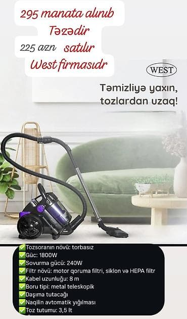 WEST tozsoran – torbasız, güclü və rahat istifadə üçün. Texniki