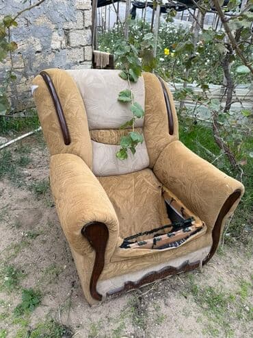 диван французская раскладушка: İşlənmiş, Kreslo, Parça, Çatdırılma yoxdur — 2