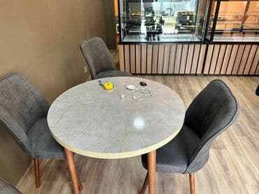 quxna stulu: Mətbəx üçün, Yeni, Açılmayan, Yumru masa, 4 stul — 2