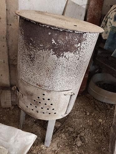 Bağ evi və bağ üçün hərşey: Metall soba/peç – odun və kömürlə işləyir - Silindrik gövdə, qalın — 3