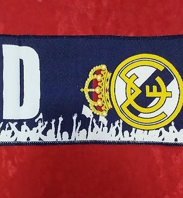 demir sac: Real Madrid azarkeş şərfi - Rənglər: tünd göy–ağ zolaqlı dizayn - — 3