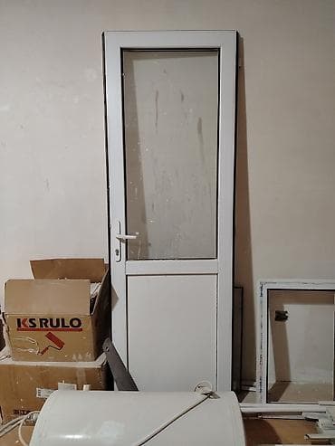 PVC qapılar – şüşəli modellər - Material: ağ PVC profil - Növ