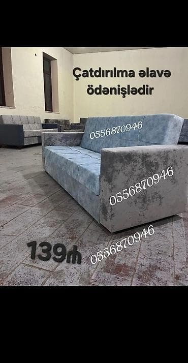 yeni mebellər: Divan, Qonaq otağı üçün, Parça, Bazalı, Açılan, Kitab — 3
